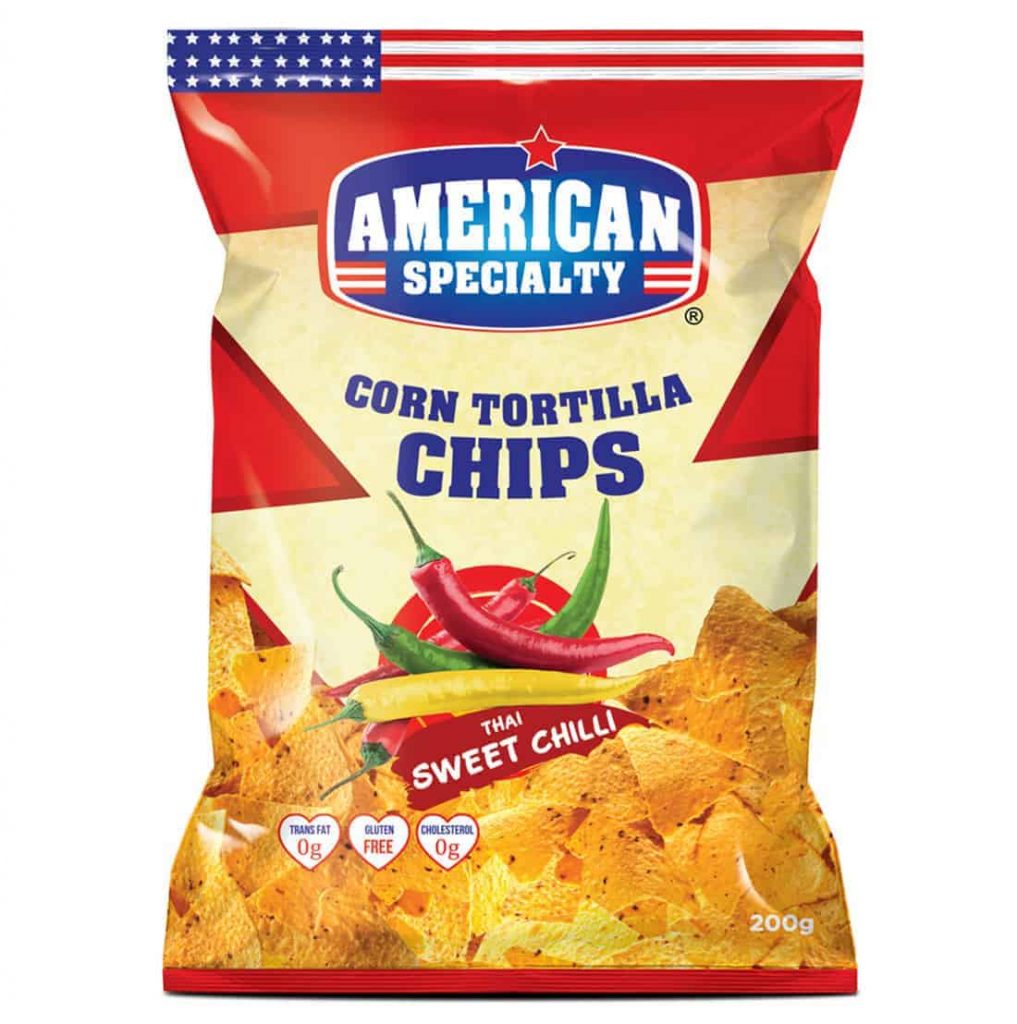 Thai Sweet Chilli flavored Corn Tortilla Chips 2kg American Fun Foods